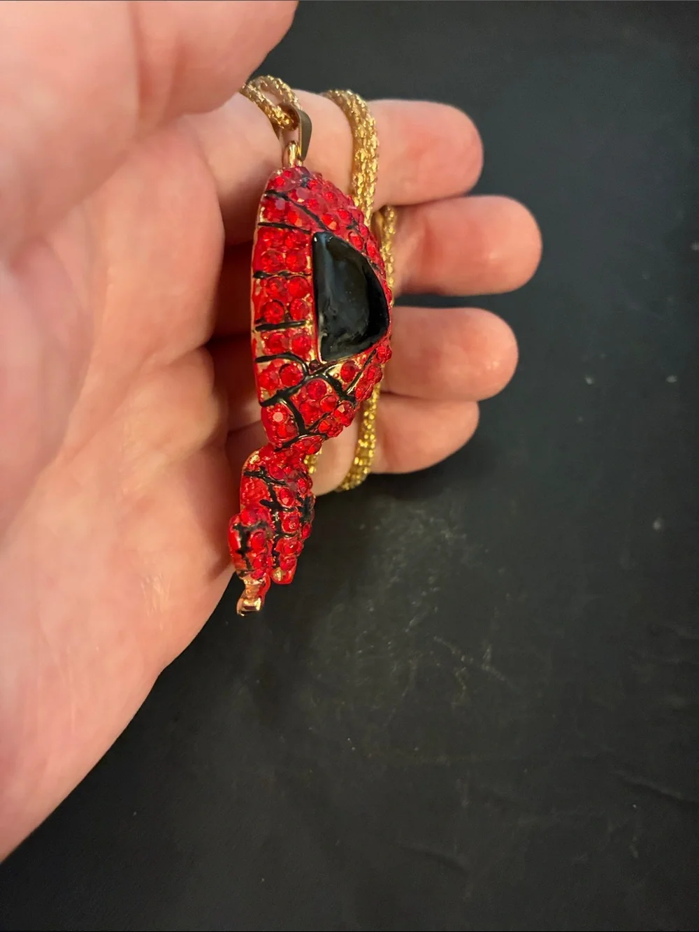 Spider-Man Red Crystal Pendant Necklace. NWOT